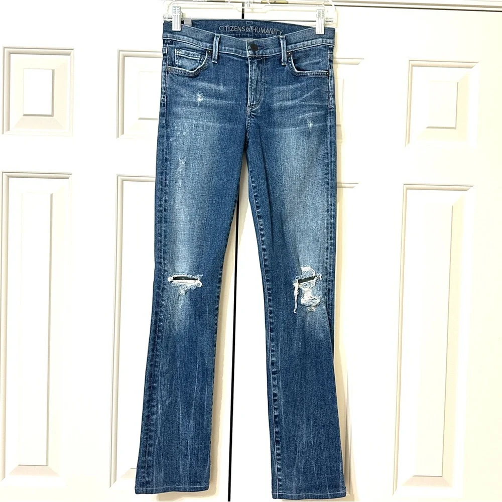 Citizens Of Humanity Distressed Skinny Jeans Size 27 Stretch Fit - Picture 4 of 10